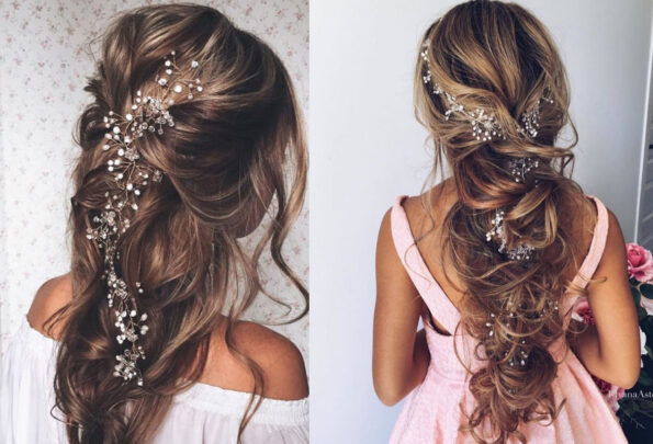 Headband fio de pérolas e strass para penteados