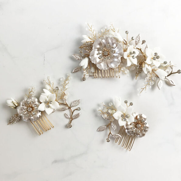Conjunto de Pente Noiva Floralis
