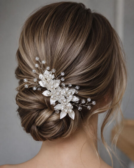 Enfeite Floral Prateado